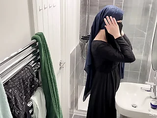 OMG! I didn't know arab girls do that. A hidden cam in my rental cell malodorous a Muslim arab girl in hijab masturbating in the shower.